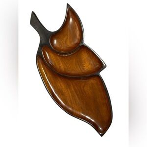 Mid Century Modern Brown Abstract Wooden Decor serving platter.